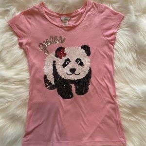 Light Pink Sequence Panda Guess Tee